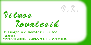 vilmos kovalcsik business card